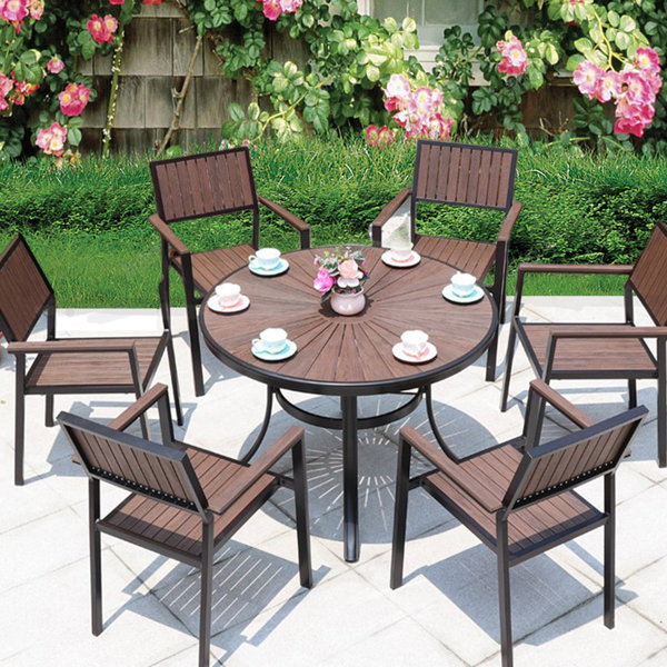 Wildon Home® Grabowicz 6 Person Round Outdoor Dining Set Wayfair
